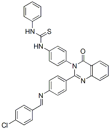 CAS#: 83408-66-6, 1-[4-[2-[4-[(4-Chlorophenyl)Methylideneamino]Phenyl]-4-Oxo-Quinazolin- 3-Yl]Phenyl]-3-Phenyl-Thiourea