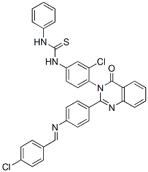 CAS#: 83408-67-7, 1-[3-Chloro-4-[2-[4-[(4-Chlorophenyl)Methylideneamino]Phenyl]-4-Oxo-Quinazolin-3-Yl]Phenyl]-3-Phenyl-Thiourea