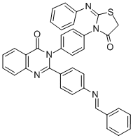 CAS#: 83408-71-3, 3-(4-(4-Oxo-2-(Phenylimino)-3-Thiazolidinyl)Phenyl)-2-(4-((Phenylmethylene)Amino)Phenyl)-4(3H)-Quinazolinone