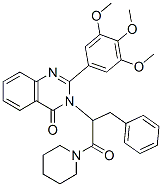 CAS 登录号：83409-24-9， 3-[1-氧代-3-苯基-1-(1-哌啶基)丙-2-基]-2-(3,4,5-三甲氧基苯基)喹唑啉-4-酮