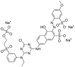 CAS#: 83567-04-8, Trisodium 7-[[4-Chloro-6-[Ethyl[3-[[2-(Sulphonatooxy)Ethyl]Sulphonyl]Phenyl]Amino]-1,3,5-Triazin-2-Yl]Amino]-4-Hydroxy-3-[(4-Methoxy-2-Sulphonatophenyl)Azo]Naphthalene-2-Sulphonate