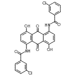 CAS#: 83721-54-4, N,N'-(4,8-Dihydroxy-9,10-dioxo-9,10-dihydroanthracene-1,5-diyl)bis(3-chlorobenzamide)
