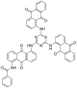 CAS#: 83949-90-0, N-[5-[[4,6-Bis[(9,10-Dihydro-9,10-Dioxo-1-Anthryl)Amino]-1,3,5-Triazin-2-Yl]Amino]-9,10-Dihydro-9,10-Dioxo-1-Anthryl]Benzamide