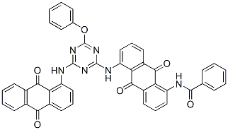 CAS 登录号：83949-92-2， N-[5-[[4-[(9,10-二氢-9,10-二氧代-1-蒽基)氨基]-6-苯氧基-1,3,5-三嗪-2-基]氨基]-9,10-二氢-9,10-二氧代-1-蒽基]苯甲酰胺