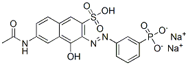 CAS 登录号：83968-60-9， 6-乙酰氨基-4-羟基-3-[(3-膦酸基苯基)偶氮]萘-2-磺酸二钠