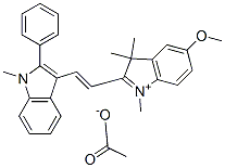 CAS#: 83969-06-6, 5-Methoxy-1,3,3-Trimethyl-2-[2-(1-Methyl-2-Phenyl-1H-Indol-3-Yl)Vinyl]-3H-Indolium Acetate