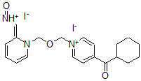 CAS 登录号：83972-76-3， 4'-环己基羰基-2-甲酰基-1,1'-(氧基二亚甲基)二吡啶鎓二碘化物 2-肟