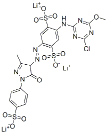 CAS#: 84051-91-2, 2-[(4-Chloro-6-Methoxy-1,3,5-Triazin-2-Yl)Amino]-5-[2-[4,5-Dihydro-3-Methyl-5-Oxo-1-(4-Sulfophenyl)-1H-Pyrazol-4-Yl]Diazenyl]-1,4-Benzenedisulfonicacid Lithium Salt (1:3)