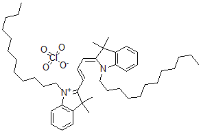 CAS 登录号:84109-08-0, 1,1'-双十二烷基-3,3,3',3'-四甲基吲哚菁高氯酸盐