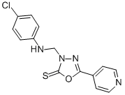 CAS 登录号：84249-81-0， 3-(((4-氯苯基)氨基)甲基)-5-(4-吡啶基)-1,3,4-恶二唑-2(3H)-硫酮