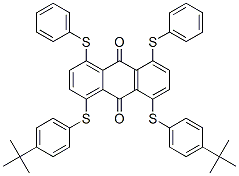 CAS 登录号：84434-36-6， 1,8-二[[4-(1,1-二甲基乙基)苯基]硫代]-4,5-二(苯基硫代)蒽醌