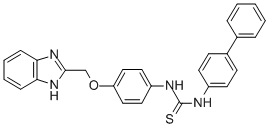 CAS 登录号：84494-47-3， N-(4-(1H-苯并咪唑-2-基甲氧基)苯基)-N'-(1,1'-联苯基)硫脲
