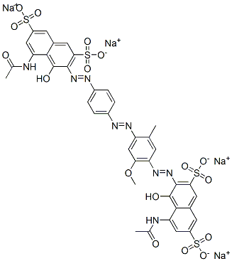 CAS 登录号：84560-10-1， 5-(乙酰氨基)-3-[[4-[[4-[[8-(乙酰氨基)-1-羟基-3,6-二磺酸基-2-萘基]偶氮]-5-甲氧基邻甲苯基]偶氮]苯基]偶氮]-4-羟基萘-2,7-二磺酸四钠