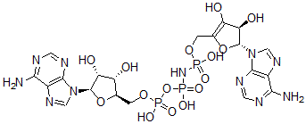 CAS 登录号：84625-58-1， [(2R,3R)-2-(6-氨基嘌呤-9-基)-3,4-二羟基-2,3-二氢呋喃-5-基]甲氧基-N-[[[(2R,3S,4R,5R)-5-(6-氨基嘌呤-9-基)-3,4-二羟基四氢呋喃-2-基]甲氧基-羟基磷酰]氧基-羟基磷酰]氨基磷酸