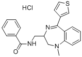 CAS#: 84671-55-6, N-((2,3-Dihydro-1-Methyl-5-(3-Thienyl)-1H-1,4-Benzodiazepin -2-Yl)Methyl)-Benzamide Monohydrochloride