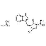 CAS#: 84696-88-8, 4-(1H-Indol-3-ylmethylene)-3-methyl-5-oxo-4,5-dihydro-1H-pyrazole-1-carboximidamide acetate (1:1)