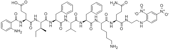 CAS 登录号：848491-08-7， N-(2-氨基苯甲酰)-L-a-谷氨酰-L-异亮氨酰-L-苯丙氨酰-L-缬氨酰-L-苯丙氨酰-L-赖氨酰-N1-[2-[(2,4-二硝基苯基)氨基]乙基]-L-谷氨酸二酰胺
