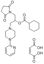 CAS#: 84916-34-7, Cyclohexanecarboxylic Acid, 1-((2,5-Dioxo-1-Pyrrolidinyl)Methyl)-2-(4- (2-Pyridinyl)-1-Piperazinyl)Ethyl Ester, (Z)-2-Butenedioate (1:1)