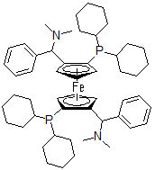 CAS#: 849924-78-3, (1S,1'S)-1,1'-Bis(dicyclohexylphosphino)-2,2'-bis[(S)-(dimethylamino)phenylmethyl]-Ferrocene