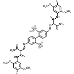 CAS#: 85030-61-1, 4,4'-Bis({1-[(4-chloro-2,5-dimethoxyphenyl)amino]-1,3-dioxo-2-butanyl}diazenyl)-2,2'-biphenyldisulfonic acid