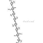 CAS#: 85188-14-3, Hexasodium 2,2'-{1,2-diazenediylbis[(2-sulfonato-4,1-phenylene)(E)-2,1-ethenediyl]}bis[5-({2-methoxy-4-[(4-methoxy-3-sulfonatophenyl)diazenyl]-5-methylphenyl}diazenyl)benzenesulfonate]