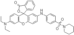 CAS#: 85223-14-9, 6'-(Diethylamino)-2'-{[4-(1-piperidinylsulfonyl)phenyl]amino}-3H-spiro[2-benzofuran-1,9'-xanthen]-3-one