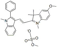 CAS#: 85294-28-6, 5-Methoxy-1,3,3-Trimethyl-2-[2-(1-Methyl-2-Phenyl-1H-Indol-3-Yl)Vinyl]-3H-Indolium Methyl Sulphate