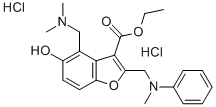 CAS#: 85388-74-5, 4-((Dimethylamino)Methyl)-5-Hydroxy-2-((N - Methylanilino)Methyl)-3-Benzofurancarboxylic Acid Ethyl Ester Dihydrochloride