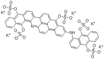 CAS 登录号：85409-34-3， 3-[[9,10-二(磺酸基氧基)-1-蒽基]氨基]蒽并[2,1,9-mna]萘并[2,3-h]吖啶-5,10,15-三基三(硫酸酯)五钾
