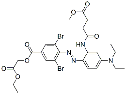 CAS 登录号：85455-52-3， 2-乙氧基-2-氧代乙基3,5-二溴-4-[[4-(二乙基氨基)-2-[(4-甲氧基-1,4-二氧代丁基)氨基]苯基]偶氮]苯甲酸酯
