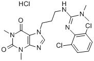 CAS 登录号:85461-02-5, 7-(3-(2-(2,6-二氯苯基)-3,3-二甲基胍基)丙基)茶碱盐酸盐