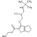 CAS 登录号：85462-77-7， 乙基3-{2-羟基-3-[(2-甲基-2-丙基)氨基]丙氧基}-5,6-二氢-4H-环戊二烯并[b]噻吩-2-羧酸酯