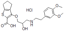 CAS#: 85462-88-0, 6-[3-[2-(3,4-Dimethoxyphenyl)Ethylamino]-2-Hydroxy-Propoxy]-8-Thiabicyclo[3.3.0]Octa-6,9-Diene-7-Carboxylic Acid Hydrochloride