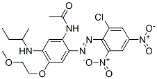 CAS#: 85605-01-2, N-[2-[(2-Chloro-4,6-Dinitrophenyl)Azo]-4-(2-Methoxyethoxy)-5-[(1-Methylpropyl)Amino]Phenyl]Acetamide