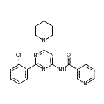 CAS#: 85633-11-0, N-[4-(2-Chlorophenyl)-6-(1-piperidinyl)-1,3,5-triazin-2-yl]nicotinamide