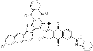 CAS 登录号：85702-66-5， 10-(1,3-苯并恶唑-2-基)-6,13-二氢二萘并[2,3-a:2',3'-i]萘并[2',3':6,7]吲哚并[2,3-c]咔唑-5,7,12,14,19,24-六酮