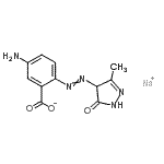 CAS 登录号：85720-93-0， 钠5-氨基-2-[(3-甲基-5-氧代-4,5-二氢-1H-吡唑-4-基)偶氮]苯甲酸酯