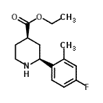 CAS#: 857357-08-5, Ethyl (2S,4R)-2-(4-fluoro-2-methylphenyl)-4-piperidinecarboxylate