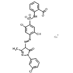 CAS#: 85750-14-7, Sodium 2-{[(2-chloro-4-{[1-(3-chlorophenyl)-3-methyl-5-oxo-4,5-dihydro-1H-pyrazol-4-yl]diazenyl}-5-hydroxyphenyl)sulfonyl]amino}benzoate