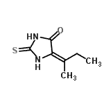 CAS 登录号：858204-55-4， (5E)-5-(2-丁烷亚基)-2-硫代-4-咪唑烷酮