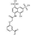 CAS 登录号：85896-01-1， 5-羟基-4-{[(3-硝基苯氧基)乙酰基]氨基}-1,7-萘二磺酸