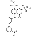 CAS 登录号：85896-02-2， 二钠5-羟基-4-{[(3-硝基苯氧基)乙酰基]氨基}-1,7-萘二磺酸酯