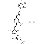 CAS#: 85959-07-5, Disodium 5-{[3-(4,5-dichloro-6-oxo-1(6H)-pyridazinyl)propanoyl]amino}-2-{[3-methyl-1-(2-methyl-4-sulfonatophenyl)-5-oxo-4,5-dihydro-1H-pyrazol-4-yl]diazenyl}benzenesulfonate