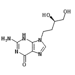 CAS 登录号：86304-28-1， (2R)-4-(2-氨基-6-羟基-9H-嘌呤-9-基)-1,2-丁二醇