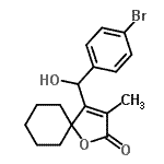 CAS#: 86560-18-1, 4-[(4-Bromophenyl)(hydroxy)methyl]-3-methyl-1-oxaspiro[4.5]dec-3-en-2-one