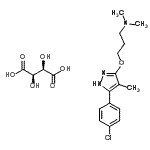 CAS 登录号：86871-75-2， (2R,3R)-2,3-二羟基琥珀酸-3-{[5-(4-氯苯基)-4-甲基-1H-吡唑-3-基]氧基}-N,N-二甲基-1-丙胺(1:1)