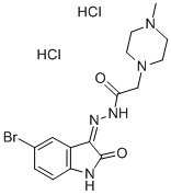 CAS 登录号:86873-25-8, (Z)-4-甲基-1-哌嗪乙酸 (5-溴-1,2-二氢-2-氧代-3H-吲哚-3-亚基)酰肼二盐酸盐