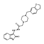 CAS#: 86873-44-1, 2-[4-(1,3-Benzodioxol-5-ylmethyl)-1-piperazinyl]-N'-(2-oxo-2H-indol-3-yl)acetohydrazide