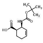 CAS#: 870288-16-7, (1R,2S)-2-({[(2-Methyl-2-propanyl)oxy]carbonyl}amino)-3-cyclohexene-1-carboxylic acid