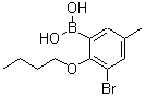 CAS 登录号：870718-03-9， (3-溴-2-丁氧基-5-甲基苯基)硼酸